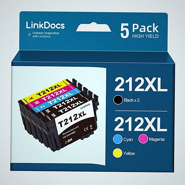 212XL Ink Cartridges Replacement For Epson 5 pcs Printer Ink