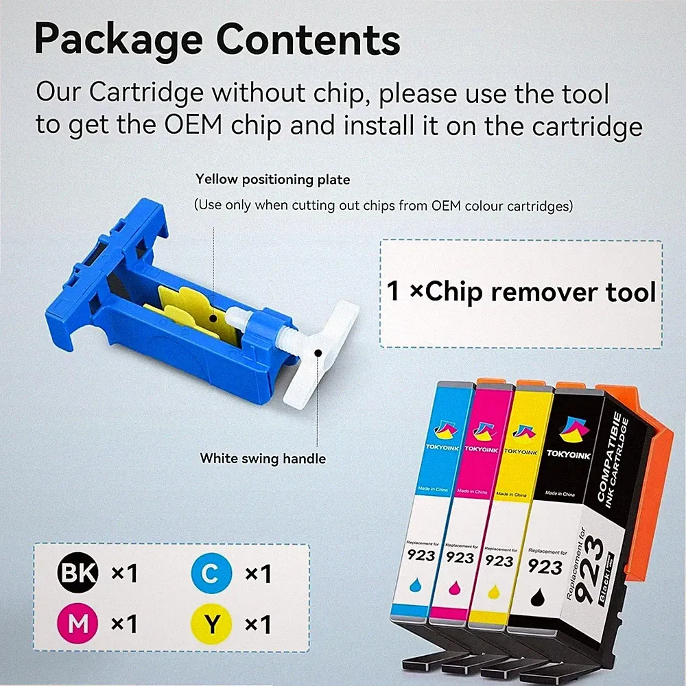 923 Ink Cartridges Combo Pack Replacement for HP OfficeJet Pro 8135e 8138e 4-PK