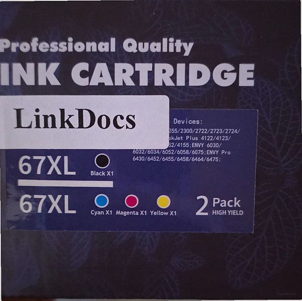LinkDocs 67XL Compatible High Yield Ink Cartridge 2 Pack Black & Color for HP