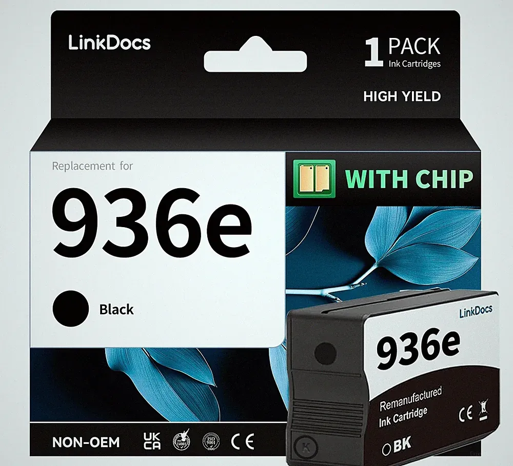 LinkDocs 936e Black Ink Cartridge With Chip HP OfficeJet Pro 1-Pack