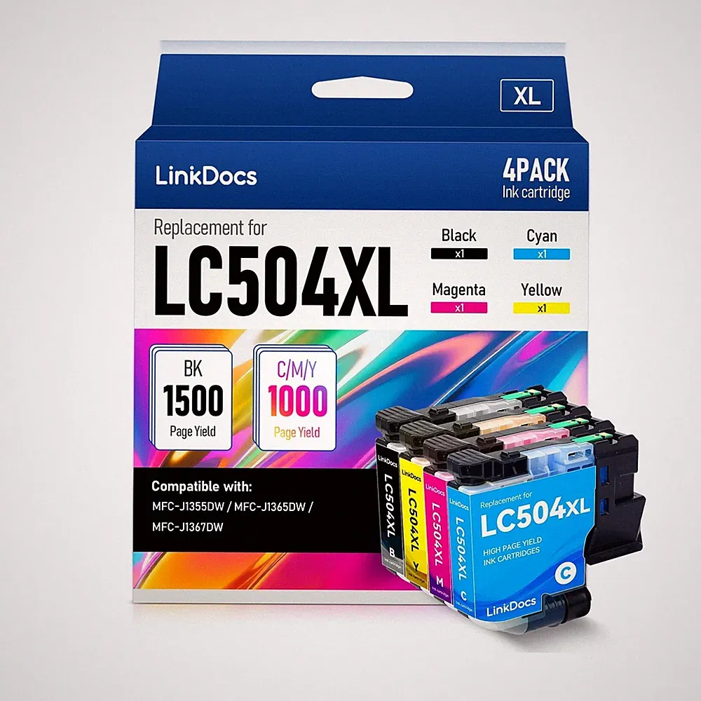 LinkDocs LC504XL Ink Cartridge Compatible Replacement for Brother LC504 LC504...
